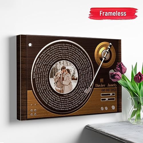 H-DEWALL Personalized Song Lyrics Canvas Art - Romantic Valentine's