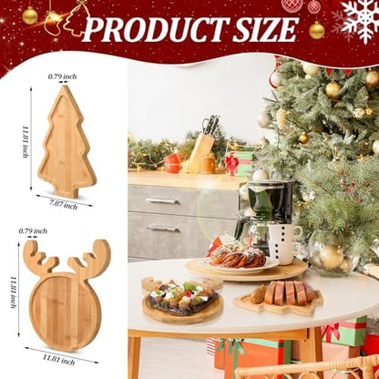 Sintuff 2 Pcs Christmas Charcuterie Board Xams Tree and Elk Shaped