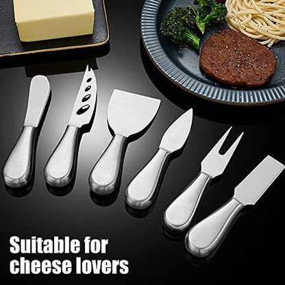 Stainless Steel Cheese Tool Set - 6 Piece Cheese Knife Set - Cut