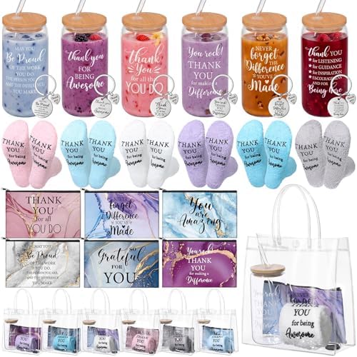 6 Set 30 Pcs Employee Appreciation Gifts Bulk 16 Oz Thank You Glass