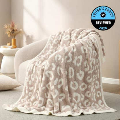 Snuggle Sac Leopard Throw Blanket for Couch Bed Sofa 50x60 inches