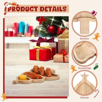 Christmas Tree Serving Tray, 12" Wooden Christmas Charcuterie Board