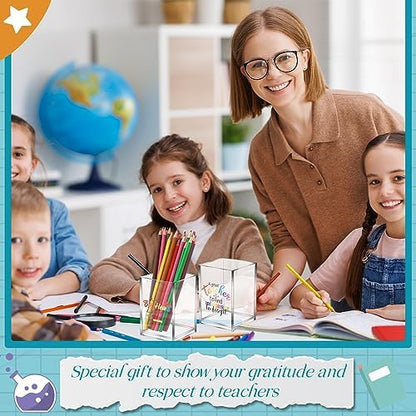 Cholemy 10 Pack Teacher Appreciation Gifts Bulk Pencil Holders, Clear