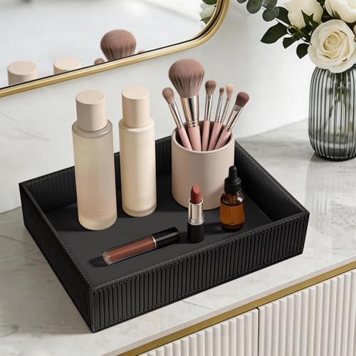 SITHON Valet Tray Desk Organizer PU Leather Catchall