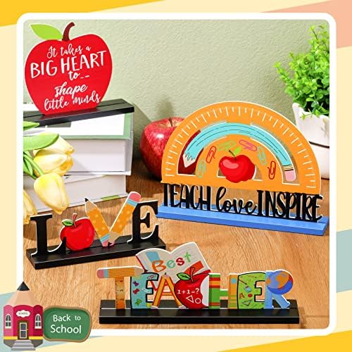 Yulejo 4 Pcs Teacher Appreciation Table Centerpieces Back to School