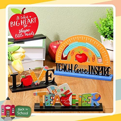 Yulejo 4 Pcs Teacher Appreciation Table Centerpieces Back to School