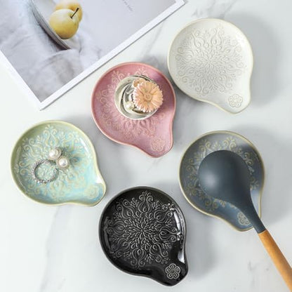 Farmhouse Ceramic Spoon Rests Holder for Kitchen Counter Stove Top