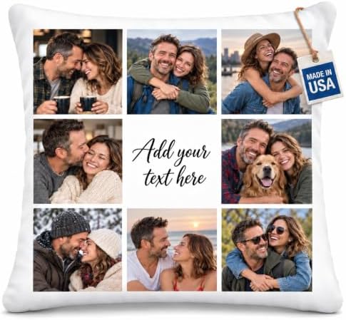 JoyBurst Custom Pillow Cover with Picture Text - USA Made Custom