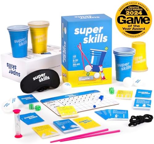 Super Skills Party Games for Teens, Kids, Adults - Fun Family Board