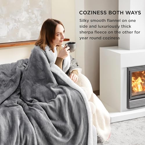 Bedsure GentleSoft Sherpa Fleece Throw Blanket for Couch, Non-Heated