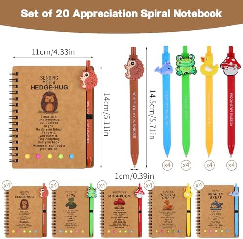 20 Sets Employee Appreciation Gifts Bulk Inspirational Spiral Notebook
