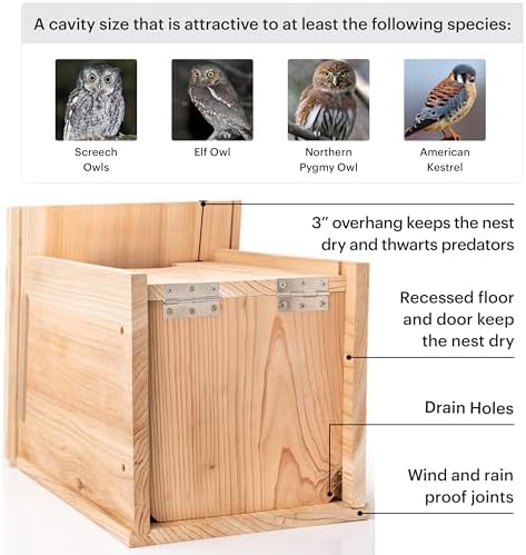 WHITEHORSE Large Cedar Owl House - Premium and Weatherproof Design