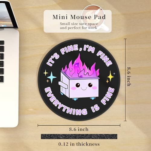 Hancynir 2Pcs Dumpster on Fire Mouse Pad, Funny Mousepad for Desk
