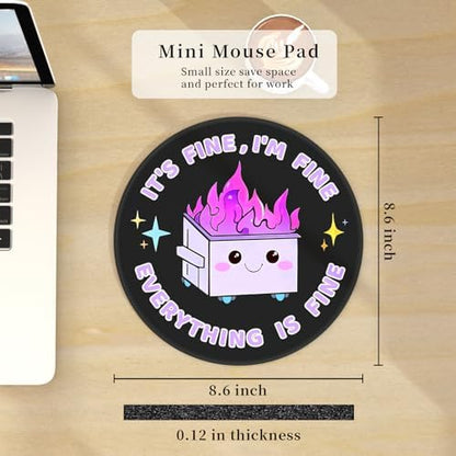 Hancynir 2Pcs Dumpster on Fire Mouse Pad, Funny Mousepad for Desk