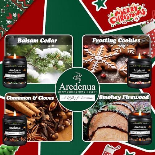 Christmas Candles Set, 4 Pack Winter Candle for Home Scented, 28 oz