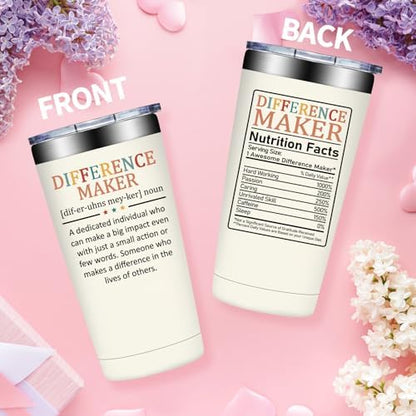 Difference Maker Gift, Thank You Gift for Women, 20oz Tumbler
