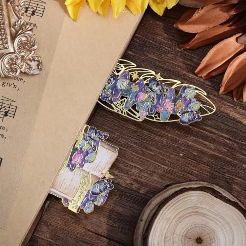 2PCS Metal Butterfly Bookmark Gift Set, Van Gogh Oil Painting Themed