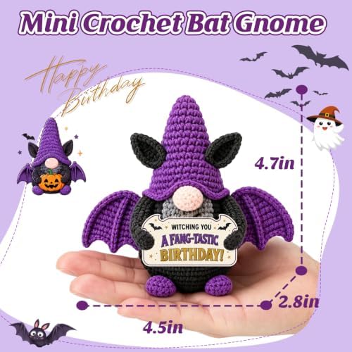 Halloween Birthday Gifts for Women Boo Basket Stuffer Crochet Bat