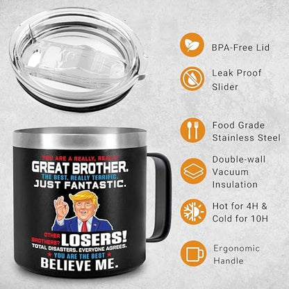 Great Brother Mug 14Oz - Gift & Birthday Presents from Sister