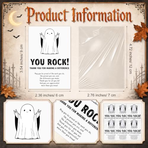 Zeyune 30 Sets You Rock Ghost Pins Halloween Bulk Gifts for Coworkers