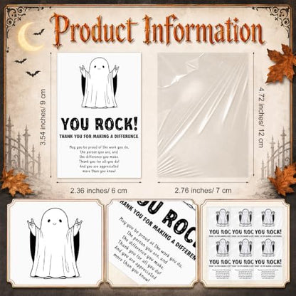Zeyune 30 Sets You Rock Ghost Pins Halloween Bulk Gifts for Coworkers