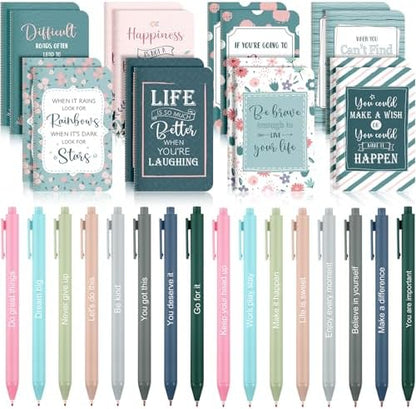 Funrous 32 Pcs Mini Notebooks with Pens Adults Party Favors, Floral