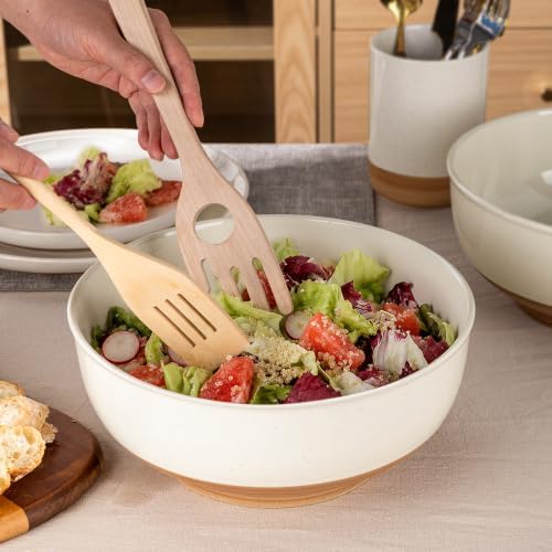AmorArc 9.8’’ Ceramic Serving Bowls, 3.1 Qt Extra Large Salad Bowls