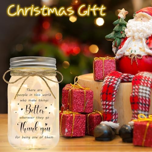 Thank You Gifts for Women Men - Mason Jar Night Light