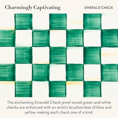 MACKENZIE-CHILDS Enamel Dinner Plate, Green-and-White Emerald Check