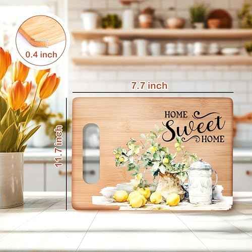 Rustic Lemon Cutting Chopping Board, Housewarming Gifts for Women