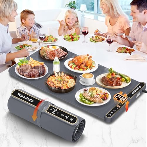 Warming Mat for Food, Upgrade Rapid Heating System, Roll-Up Design
