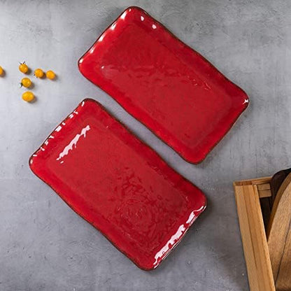 LEHAHA Christmas Melamine Platters for Serving Food, Colored Serving