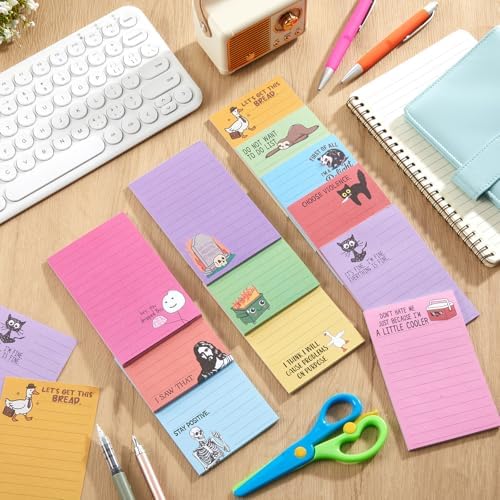 12 Pack Funny Notepads for Work, 5 x 3'', Multicolor