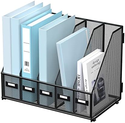 SUPEASY Desk Organizers Metal Desk Magazine File Holder with 5