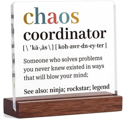 Hiipeenow Thank You Gifts for Women Men, Chaos Coordinator Acrylic