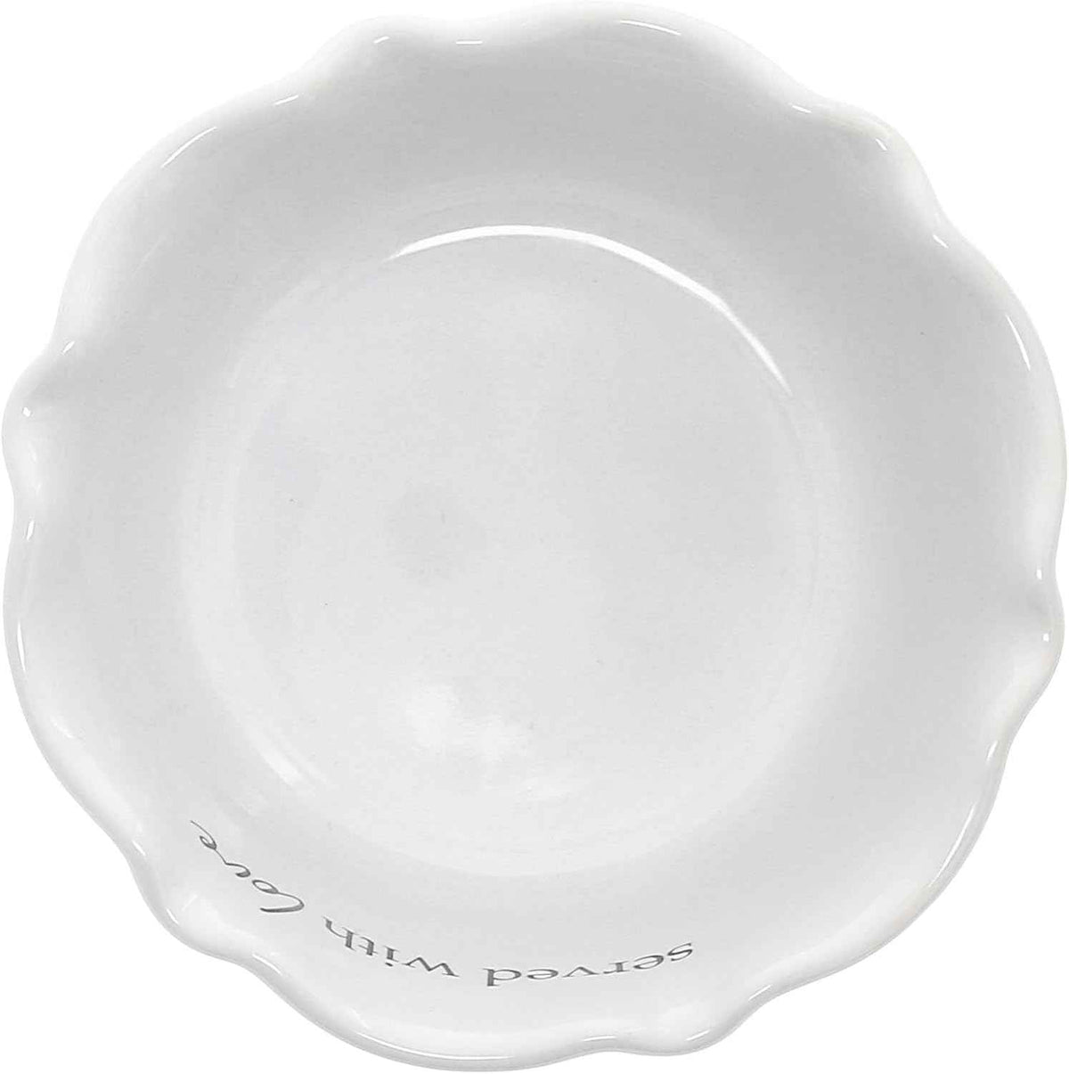 Pavilion Gift Company - Served With Love - 4.5" Ceramic Bowl With Bamboo Serving Spoon Neutral Ombre Kitchen Serveware Housewarming Gift Hostest Host Present