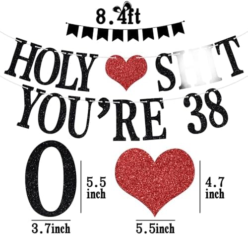 Holy You're 38 Banner - Funny Happy 38th Birthday Bunting Sign, Cheers