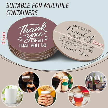 48 Pcs Thank You Appreciation Coasters Set for Teacher, Morandi