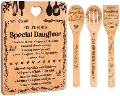 Gifts for Daughter - "Recipe for a Special Daughter" 4PCS Cutting