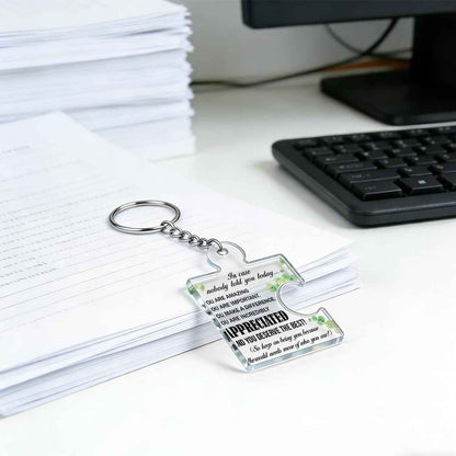 Team Appreciation Gifts Bulk for Coworkers Employees Colleagues, Thank You Gift Set Acrylic Puzzle Piece Keychains