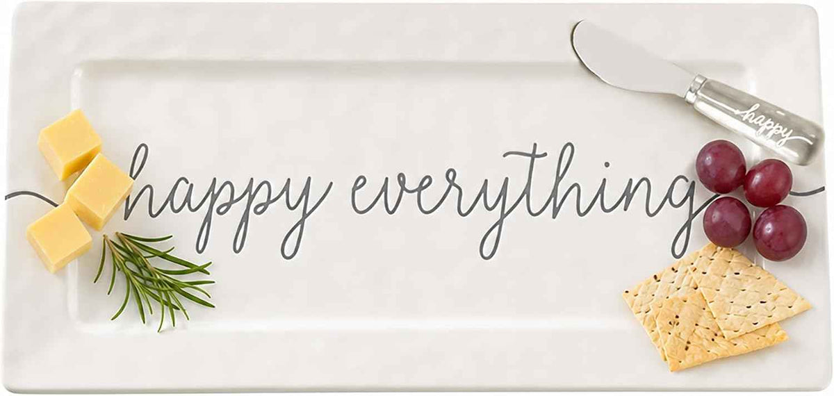 Mud Pie Happy Hostess Serving Platter, White | White, Hostess Gifts for Women
