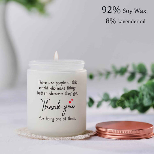Thank You Gift for Women - Housewarming Gifts for New Home, Appreciation Gift for Friend Coworker Boss Teacher Nurse, Lavender Scented Candle, Christmas Day Gifts
