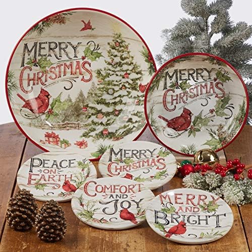 Certified International Evergreen Christmas 6-Inch Canape & Luncheon
