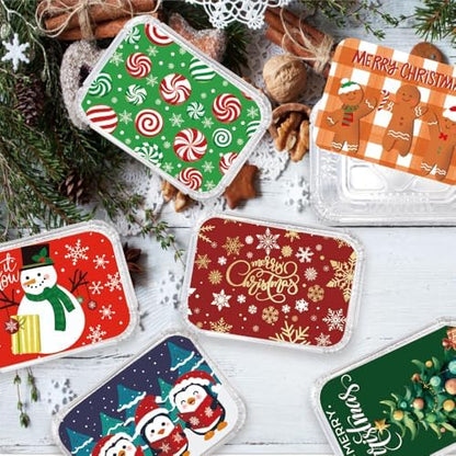DIYDEC 36PCS Christmas Foil storage Containers Aluminum Food Tin with