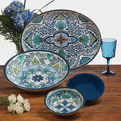 Talavera 3-Piece Melamine Hostess Serveware Set – Chip & Dip Server