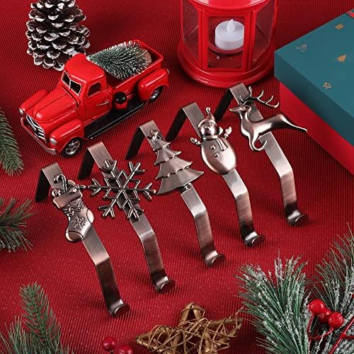 URATOT Pack of 5 Christmas Stocking Holders Mantel Stocking Hangers