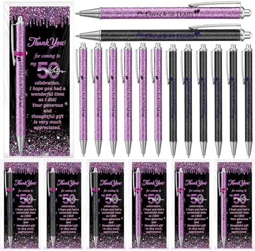 Sayglossy 30 Sets 50th Birthday Party Favors for Guests Pens with