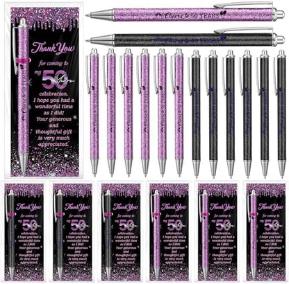 Sayglossy 30 Sets 50th Birthday Party Favors for Guests Pens with