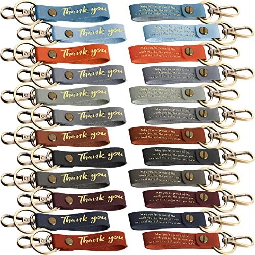 Unittype 12 Pcs Thank You Keychains Bulk, Employee Appreciation Gifts
