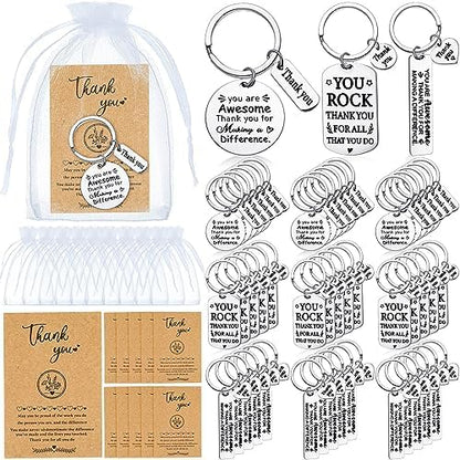 Yinkin 144 Set Employee Appreciation Gifts Bulk Thank You Keychains